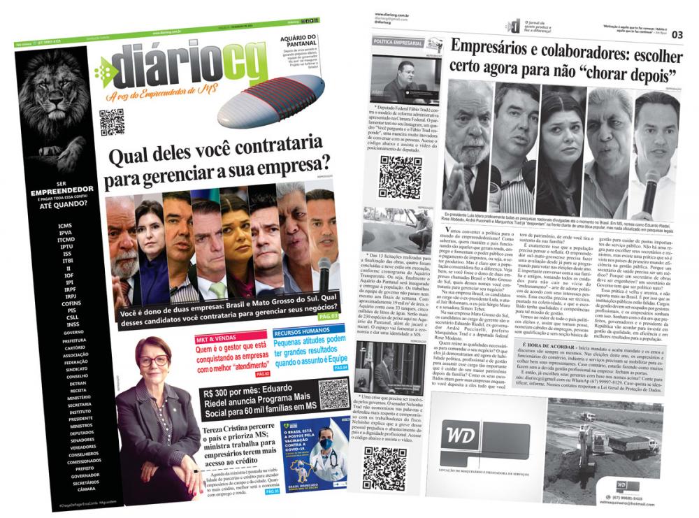 Jornal DiárioCG Impresso é um sucesso entre os empreendedores - Leia a Edição 01