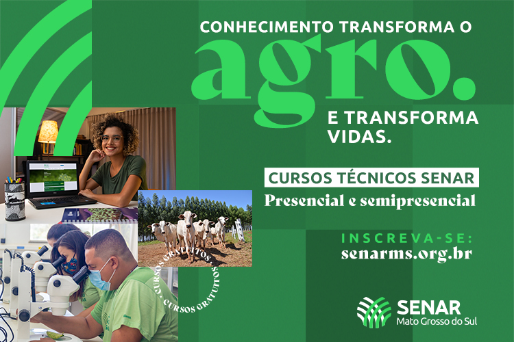SENAR/MS tem cursos técnicos gratuitos presenciais e semipresenciais; confirme sua inscrição